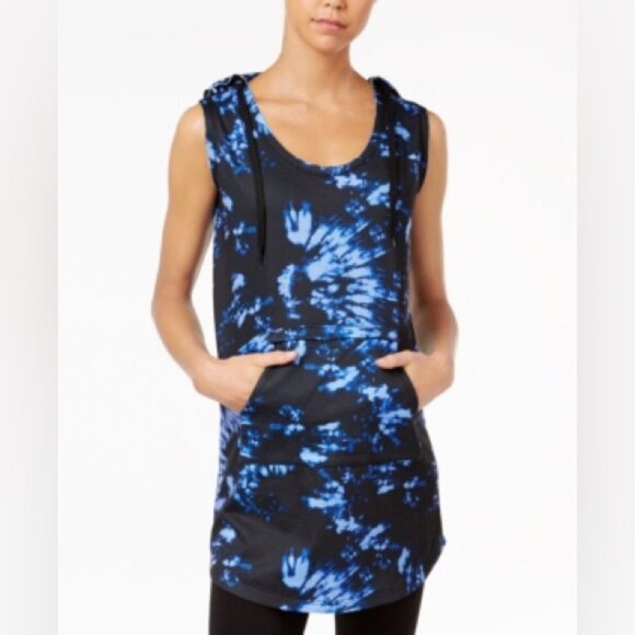 Jessica Simpson Women's The Warm Up Printed Hooded Sweatshirt Tunic, Size XS - Picture 1 of 8